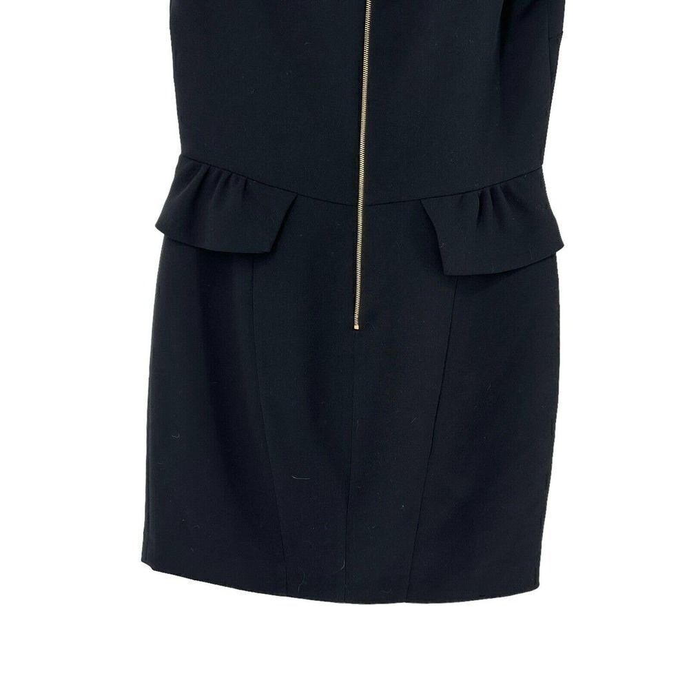 Sandro Paris Dress Black Mini Peplum Flutter Cap Sleeve Fitted Sexy Classic Chic - Picture 6 of 9